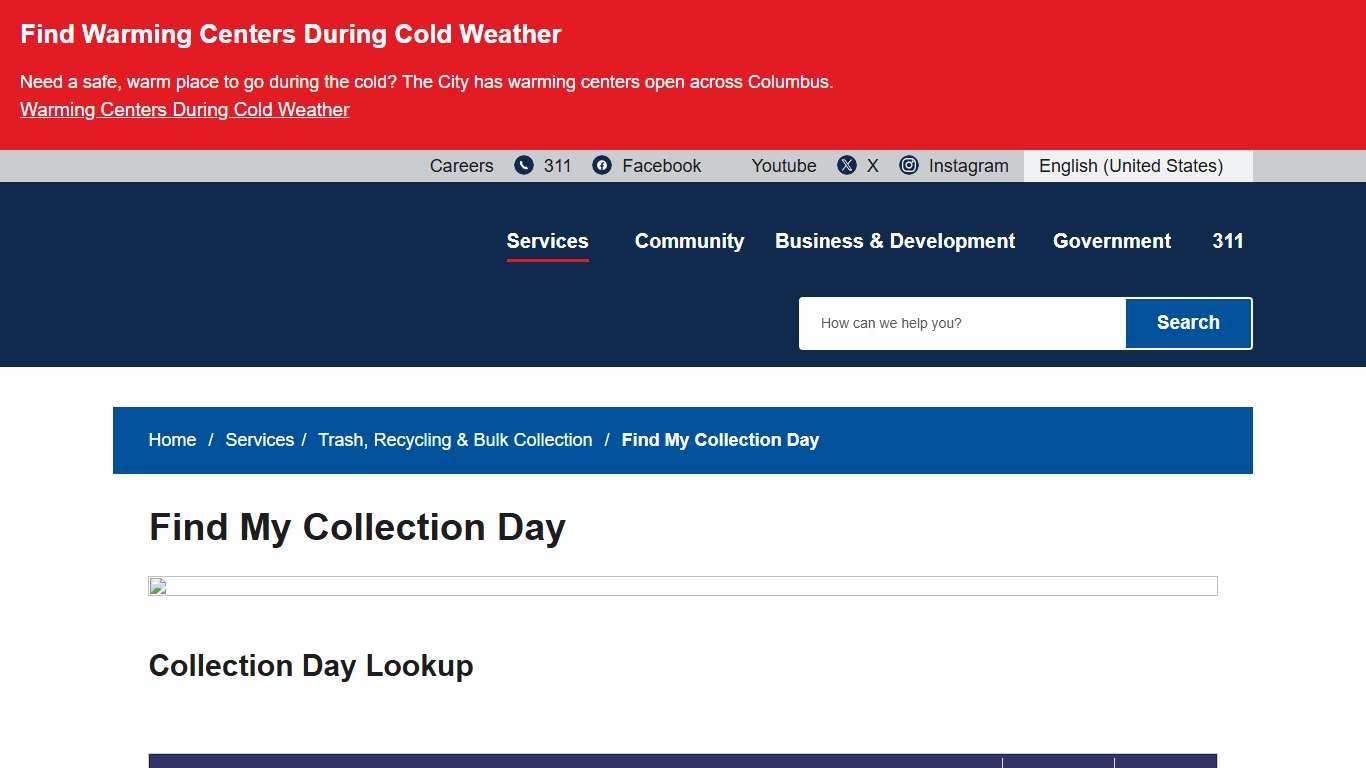 Find My Collection Day - City of Columbus, Ohio