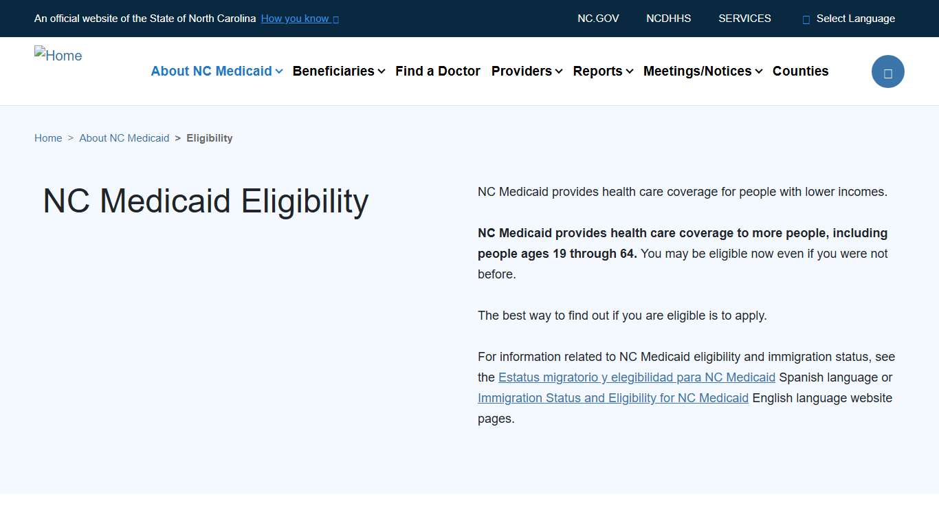 NC Medicaid Eligibility | NC Medicaid